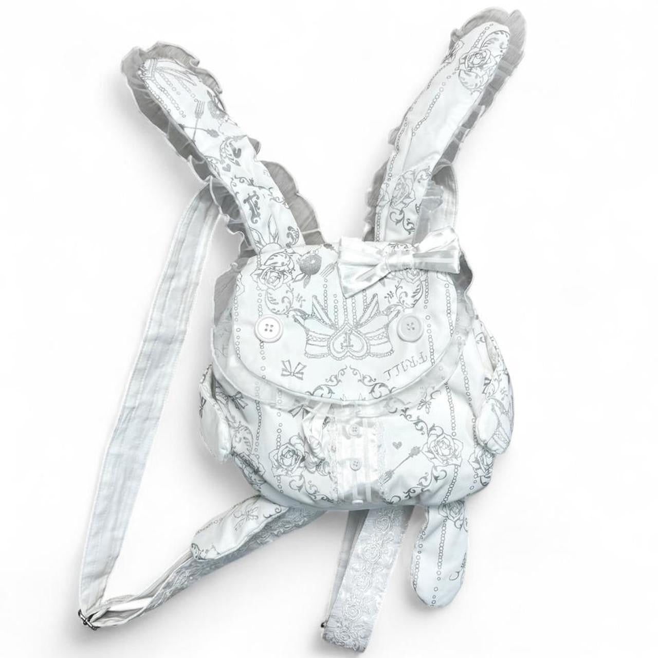 h.Naoto Lovely Bunny Frill Backpack / WH