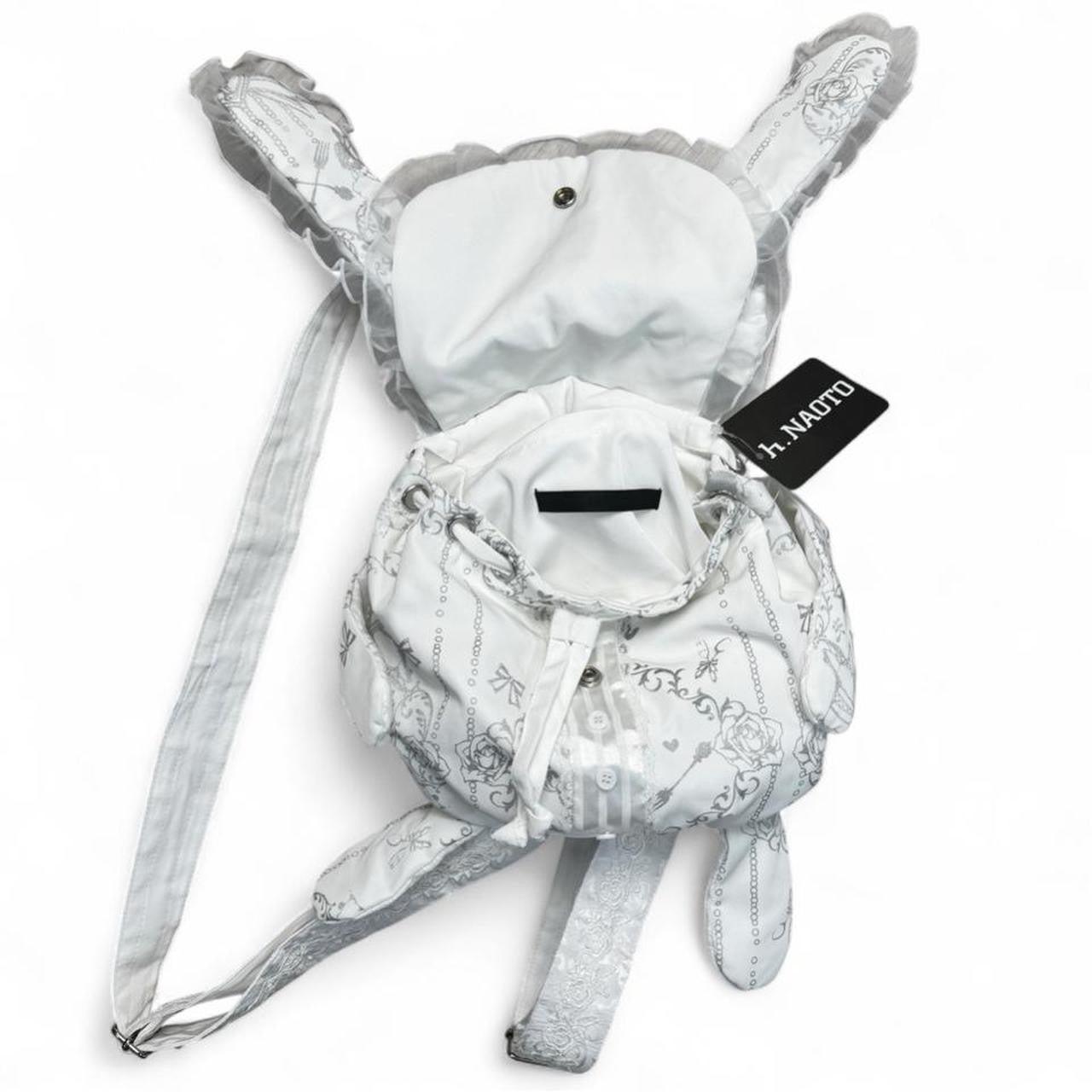 h.Naoto Lovely Bunny Frill Backpack / WH