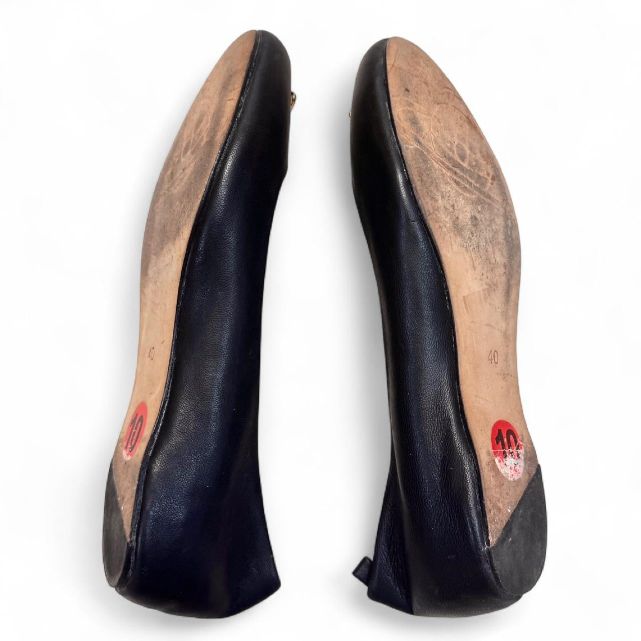Vivienne Westwood Anglomania Faux Leather Black Orb Flats