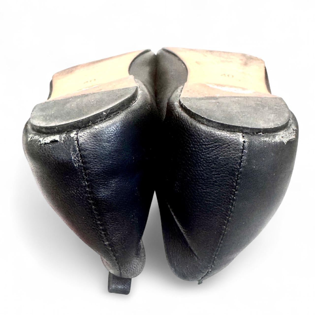 Vivienne Westwood Anglomania Faux Leather Black Orb Flats