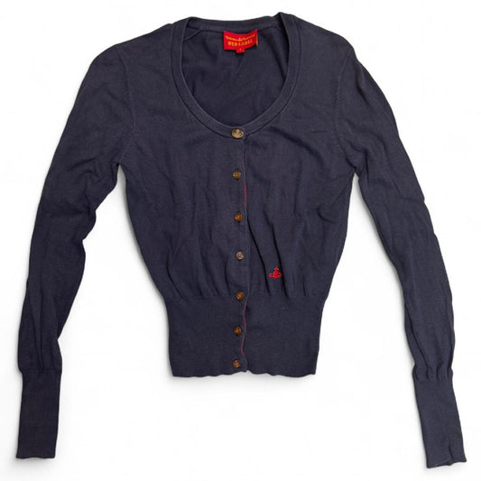 Vivienne Westwood Red Label Gray Cardigan w/ Red Orb