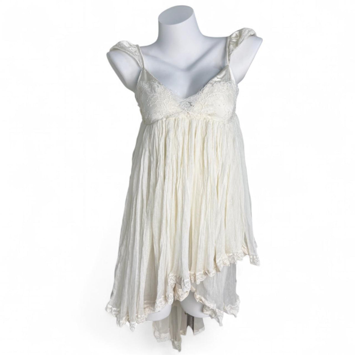 Custom-Made Sheer Flowy Lace Trim Dress
