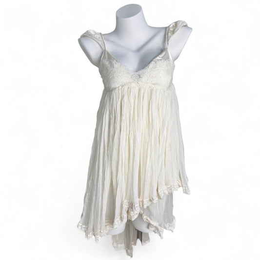 Custom-Made Sheer Flowy Lace Trim Dress