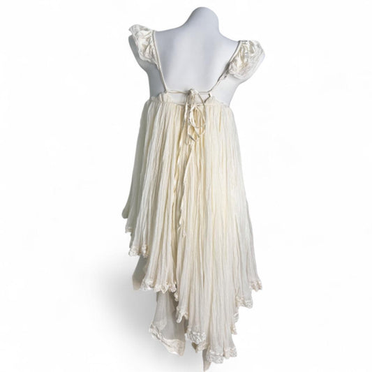 Custom-Made Sheer Flowy Lace Trim Dress