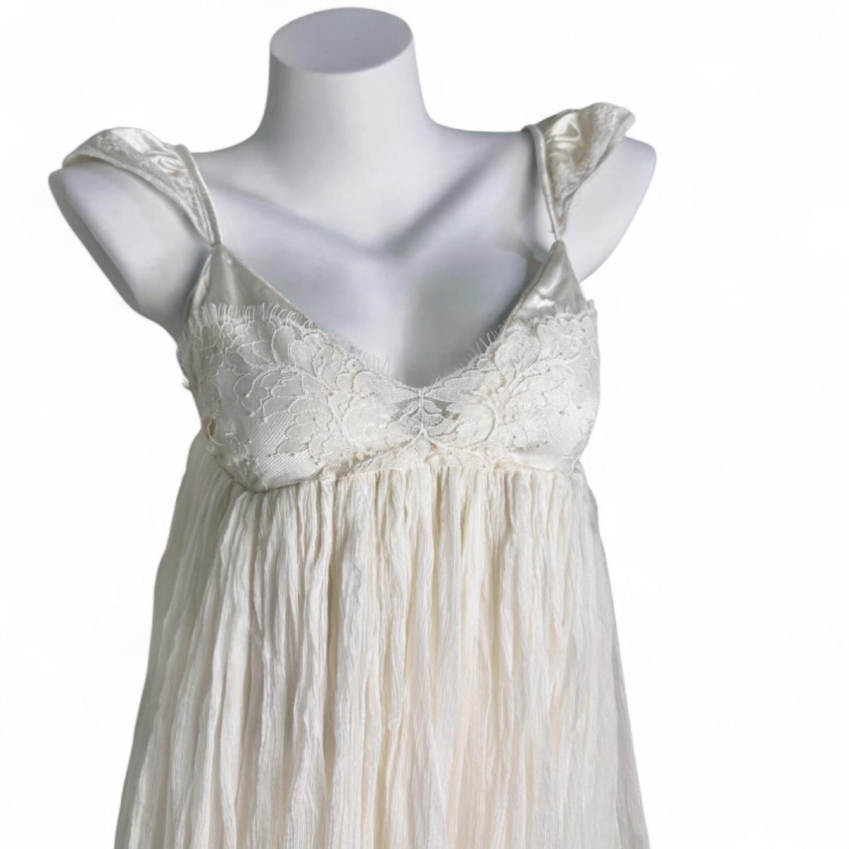 Custom-Made Sheer Flowy Lace Trim Dress