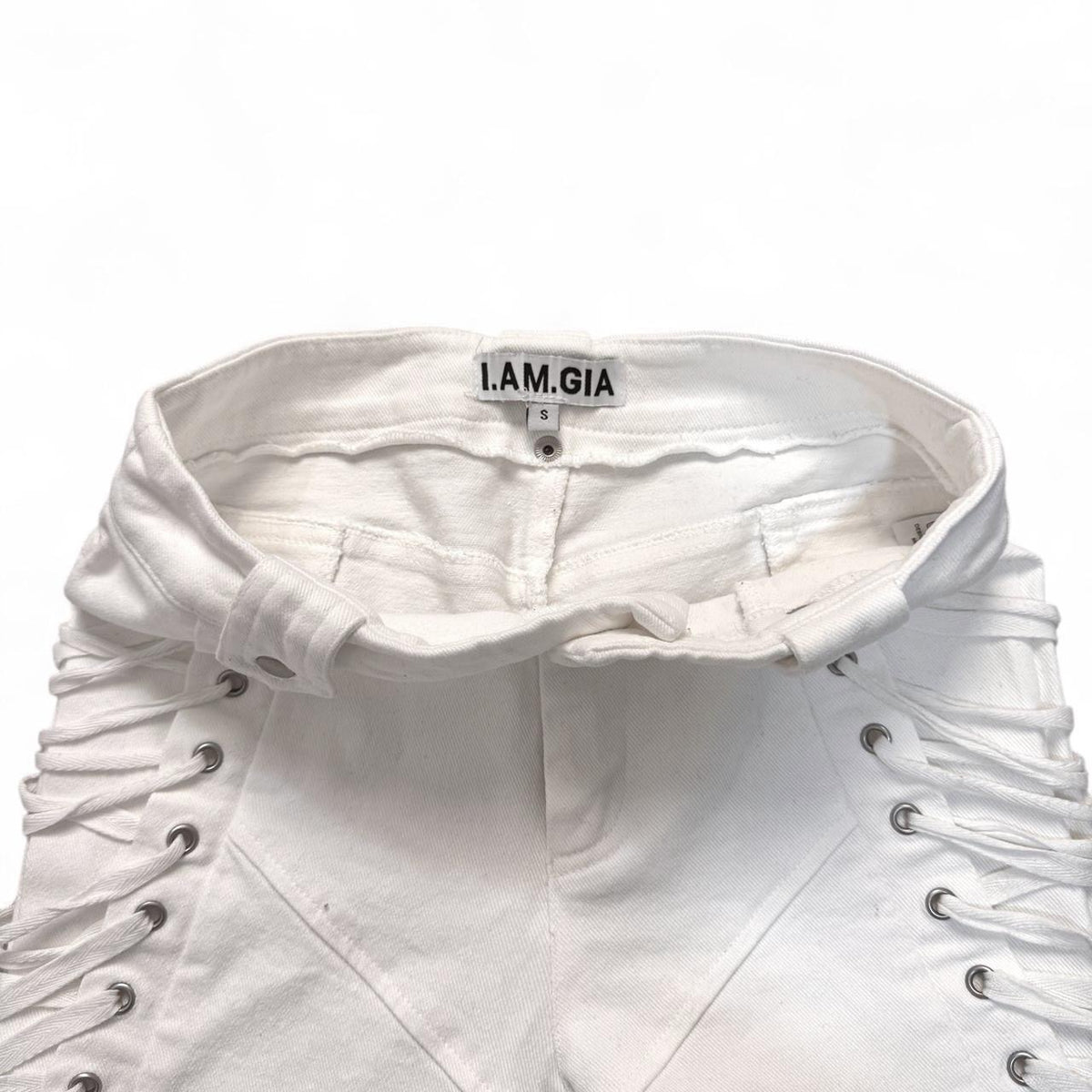 I.AM.GIA Lace-up White Pants