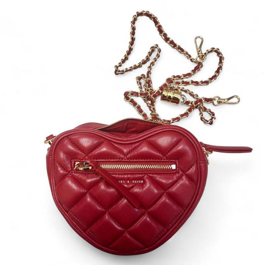 Charles & Keith Red Heart Chain Bag