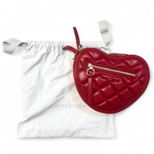 Charles & Keith Red Heart Chain Bag