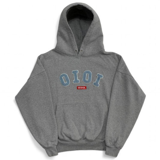 OiOi Grey Blue Logo Hoodie