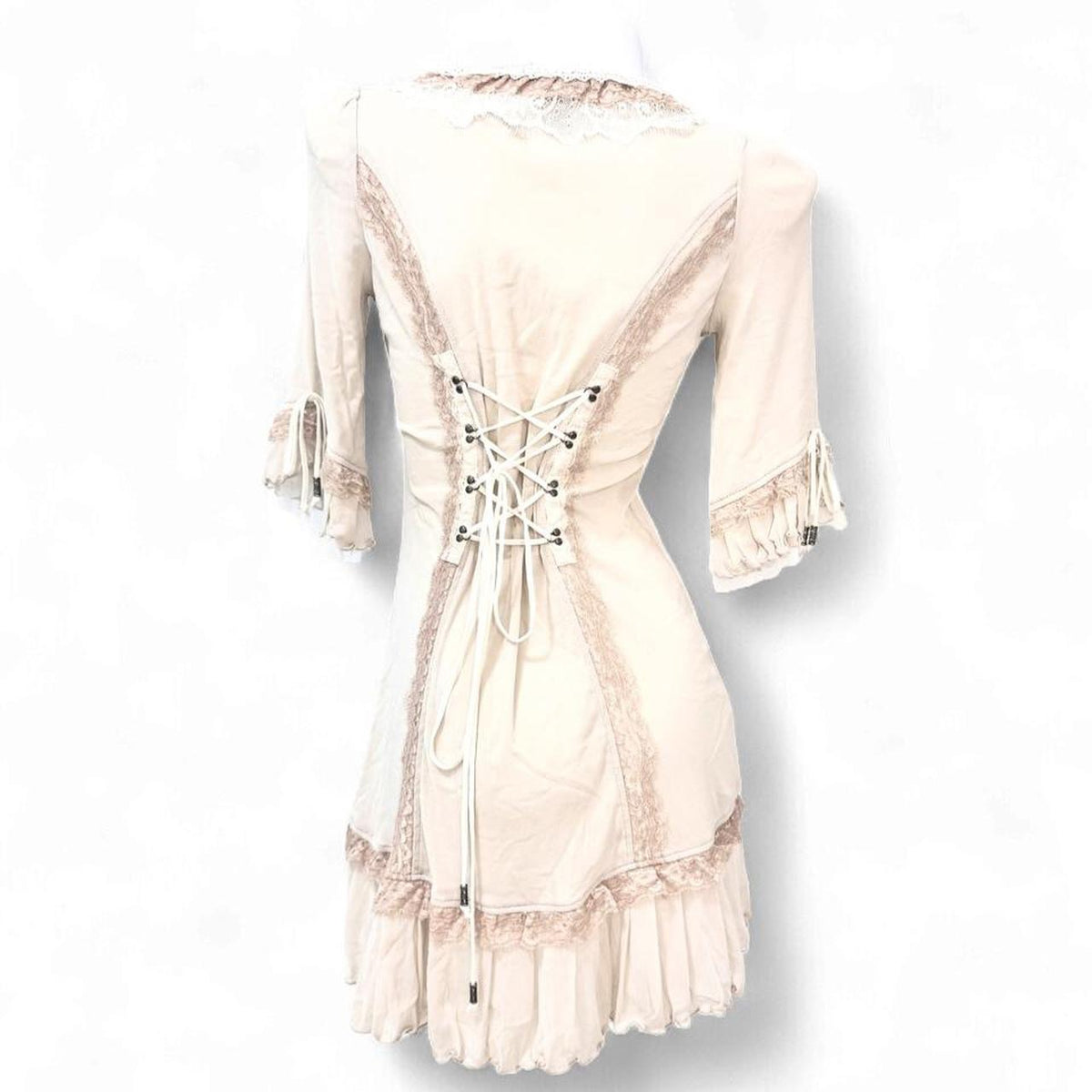 Odds On Rozen Kavalier (Ozz On/Oneste) Frill Lace Trim Lace-up Blouse Cardigan