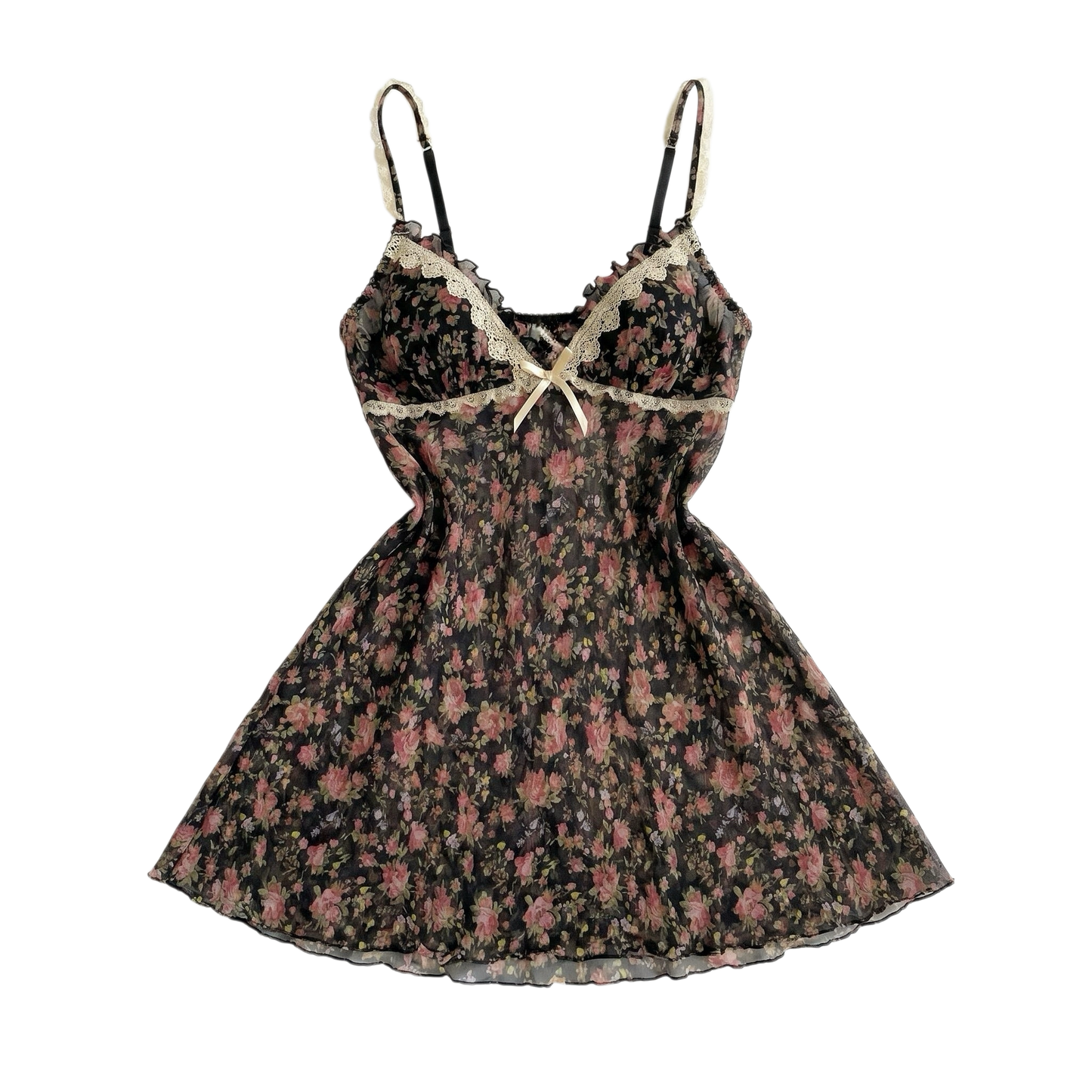 Japanese Brand Floral Sheer Cami Dress