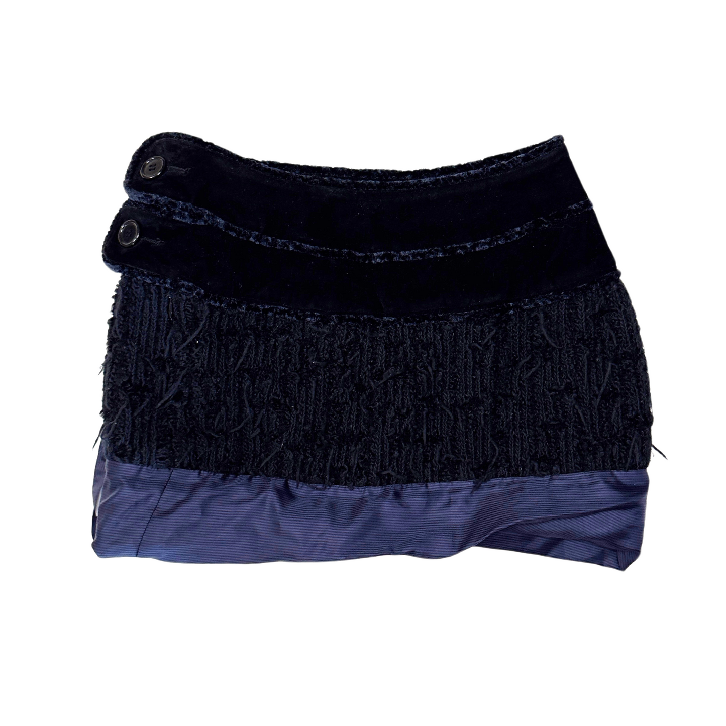 Alice Auaa Navy Blue Textured Mini Skirt