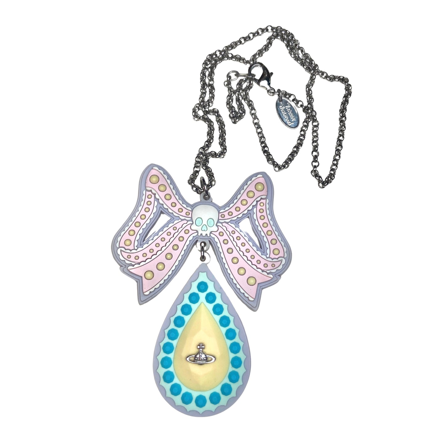Vivienne Westwood Melissa Skull Bow & Jewel Drop Pendent Necklace