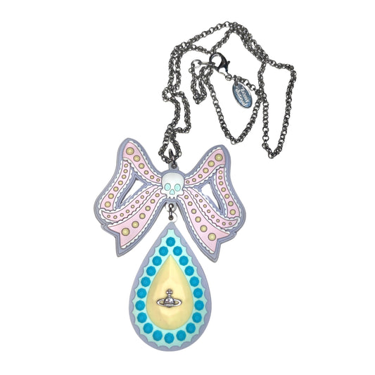 Vivienne Westwood Melissa Skull Bow & Jewel Drop Pendent Necklace